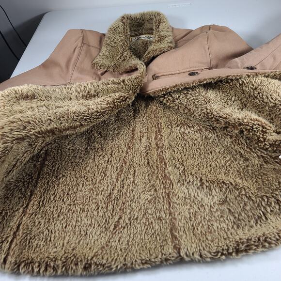 Aventura Brown Faux Fur Lined Field Jacket Barn Coat Women's S - Picture 4 of 6